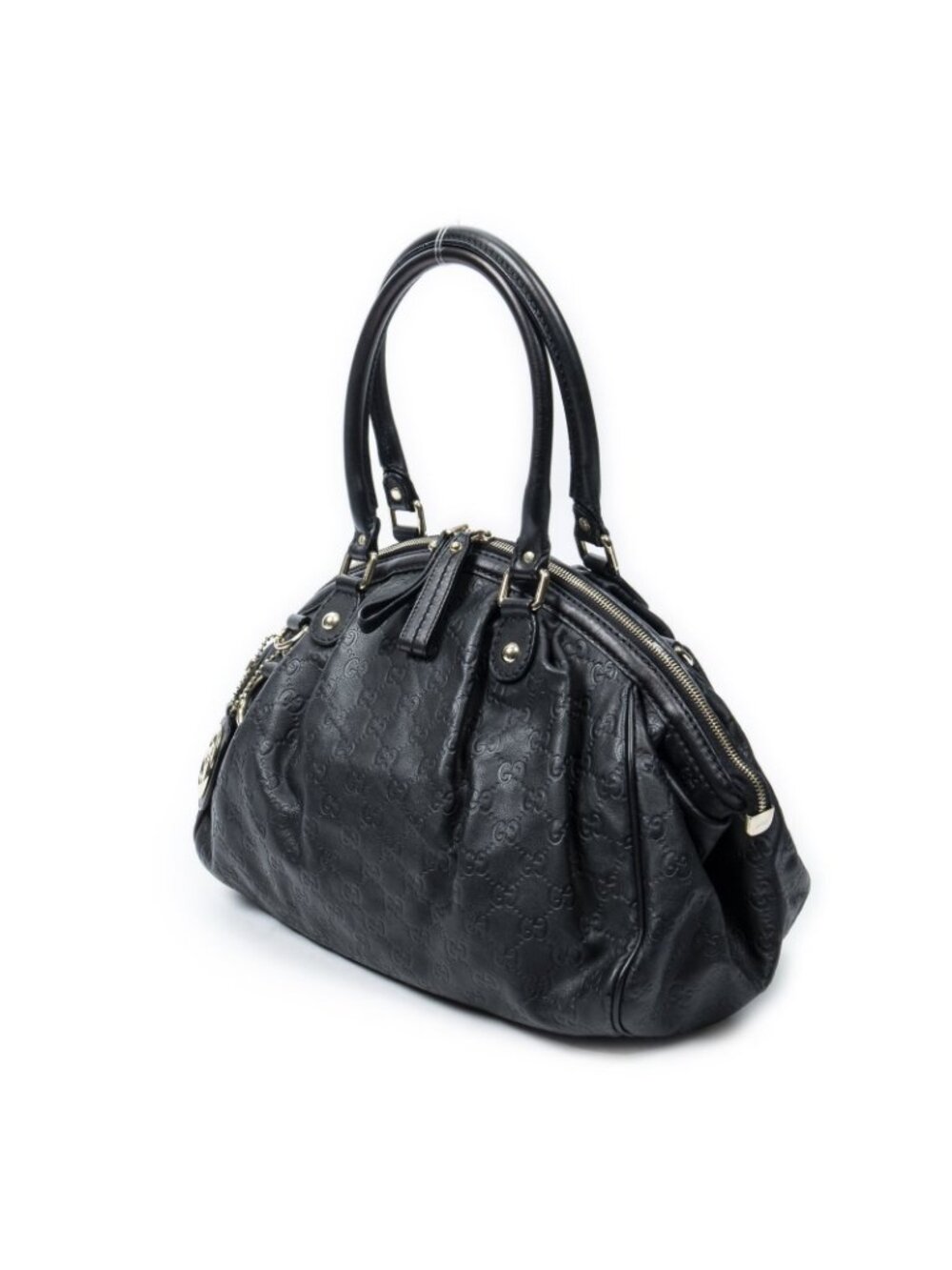 Gucci Ski Boston Black Guccissima Messenger Bag - Picture 2 of 10